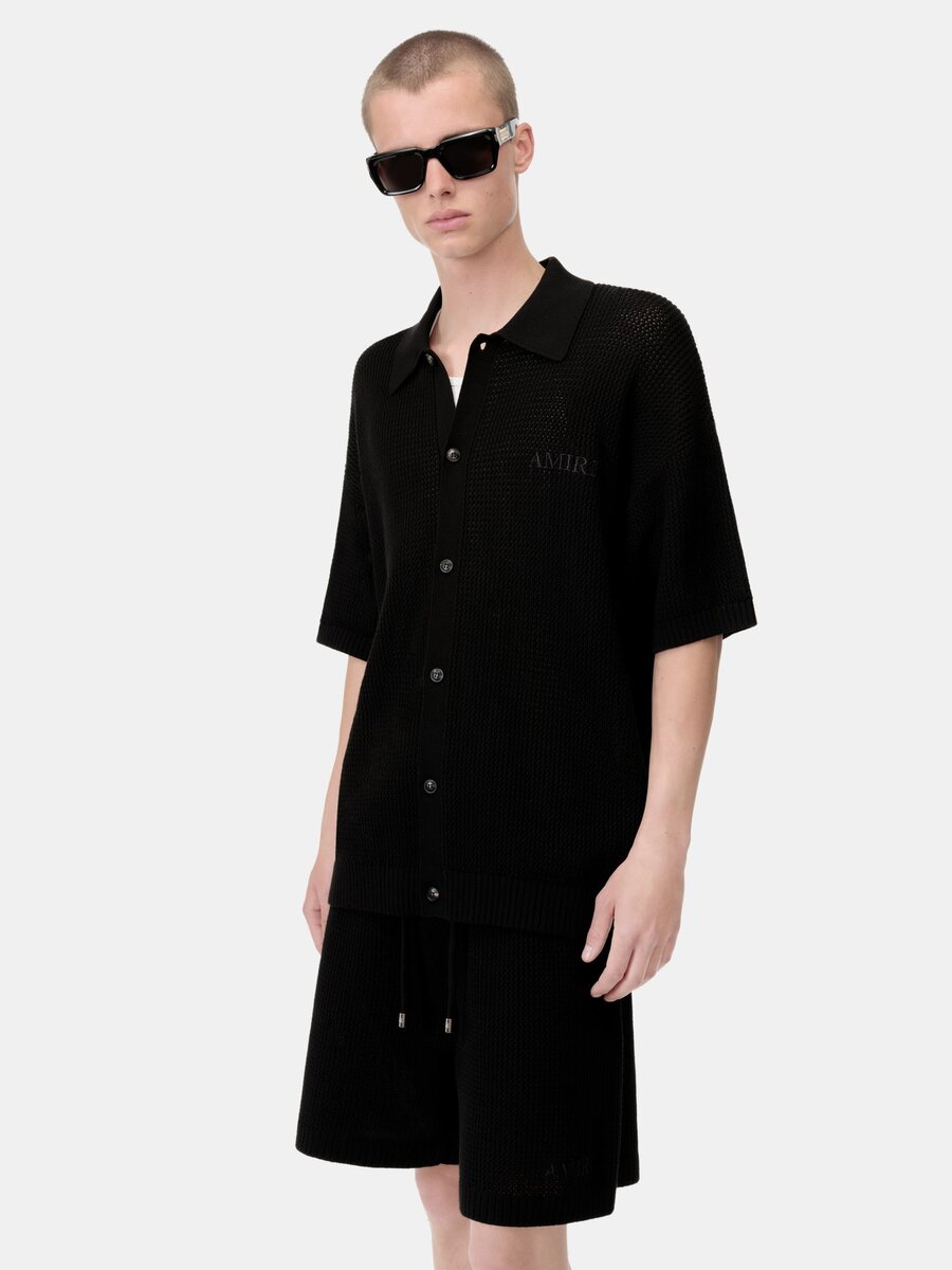 AMIRI CROCHET MESH SHIRT