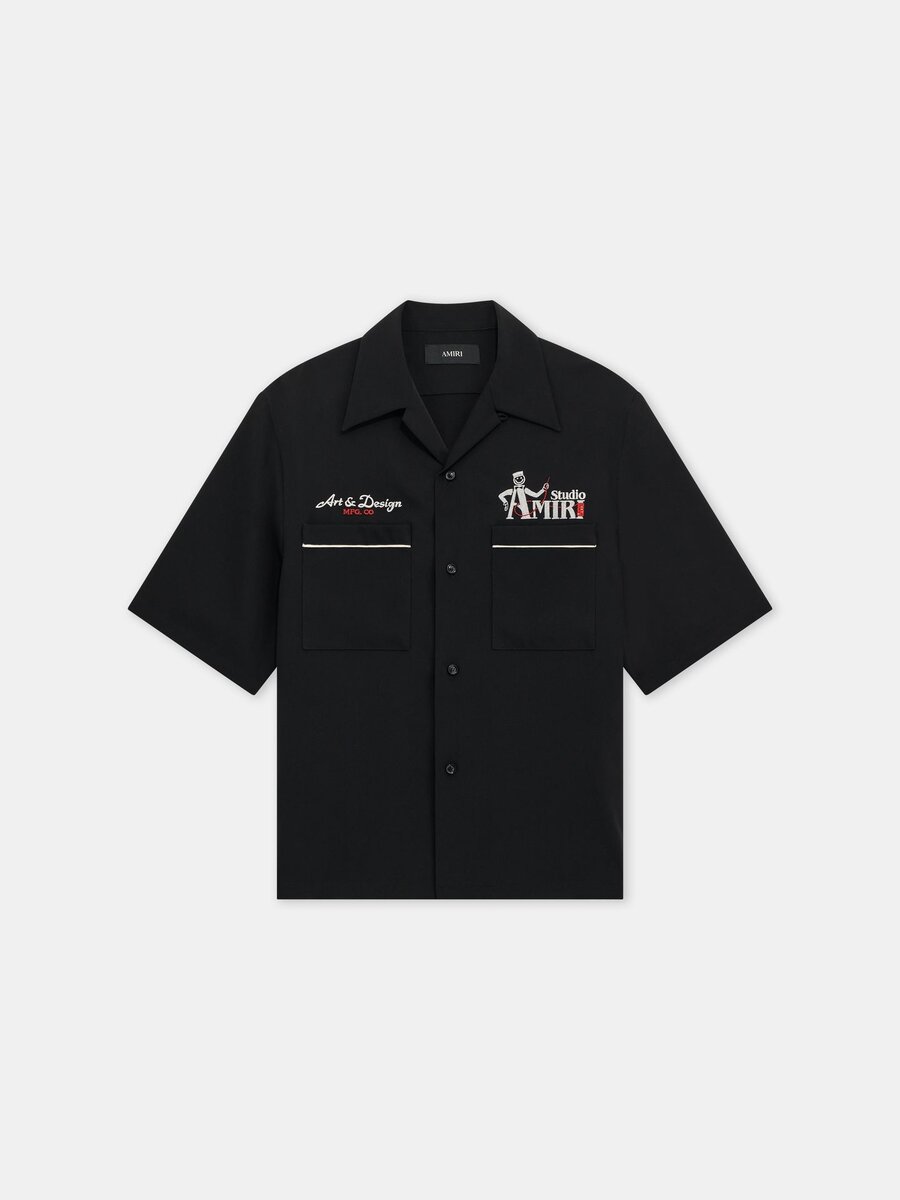 AMIRI STUDIO CREPE CAMP SHIRT