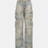 CAMO JACQUARD BAGGY CARGO JEAN