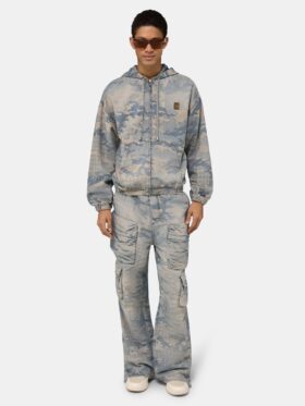 CAMO JACQUARD BAGGY CARGO JEAN