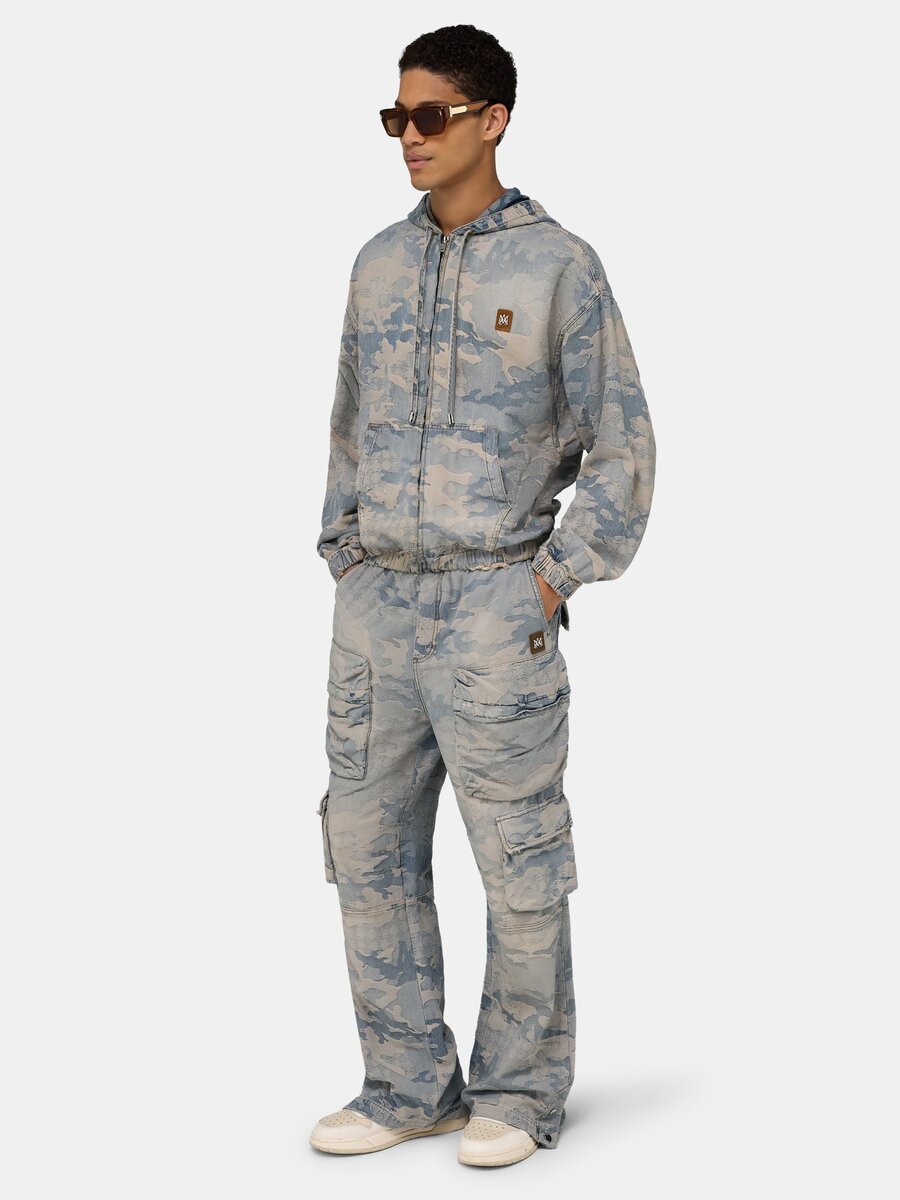 CAMO JACQUARD BAGGY CARGO JEAN