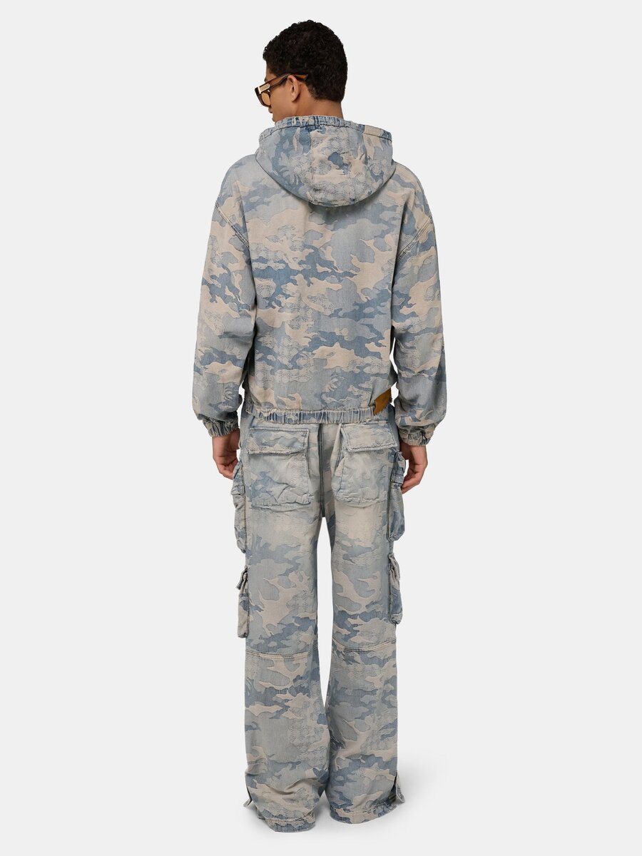 CAMO JACQUARD BAGGY CARGO JEAN