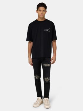 CRYSTAL AMIRI SCRIPT OVERSIZED TEE