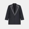 EMBELLISHED LAPEL SINGLE-BREASTED BLAZER