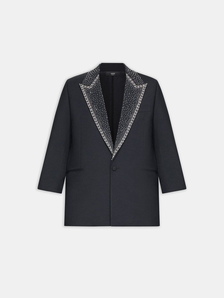EMBELLISHED LAPEL SINGLE-BREASTED BLAZER
