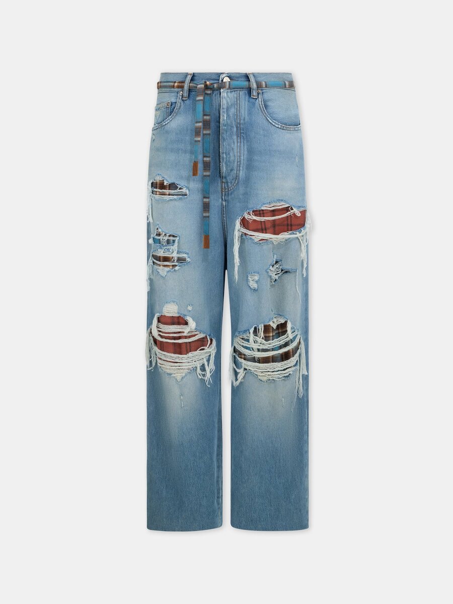FLANNEL REPAIR BAGGY JEAN
