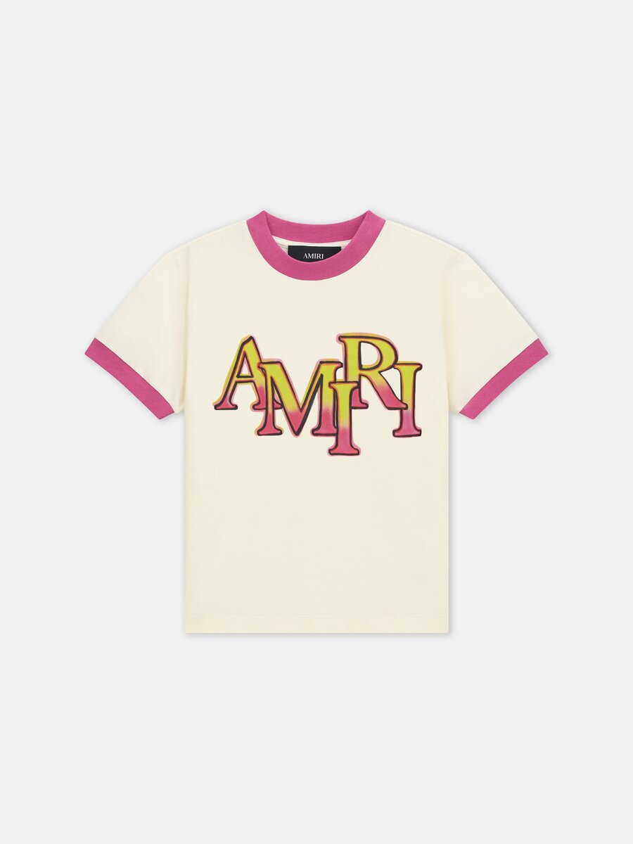 KIDS' AMIRI STAGGERED RINGER TEE
