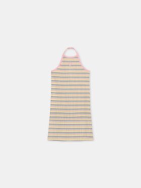 KIDS' MA STRIPE HALTER DRESS