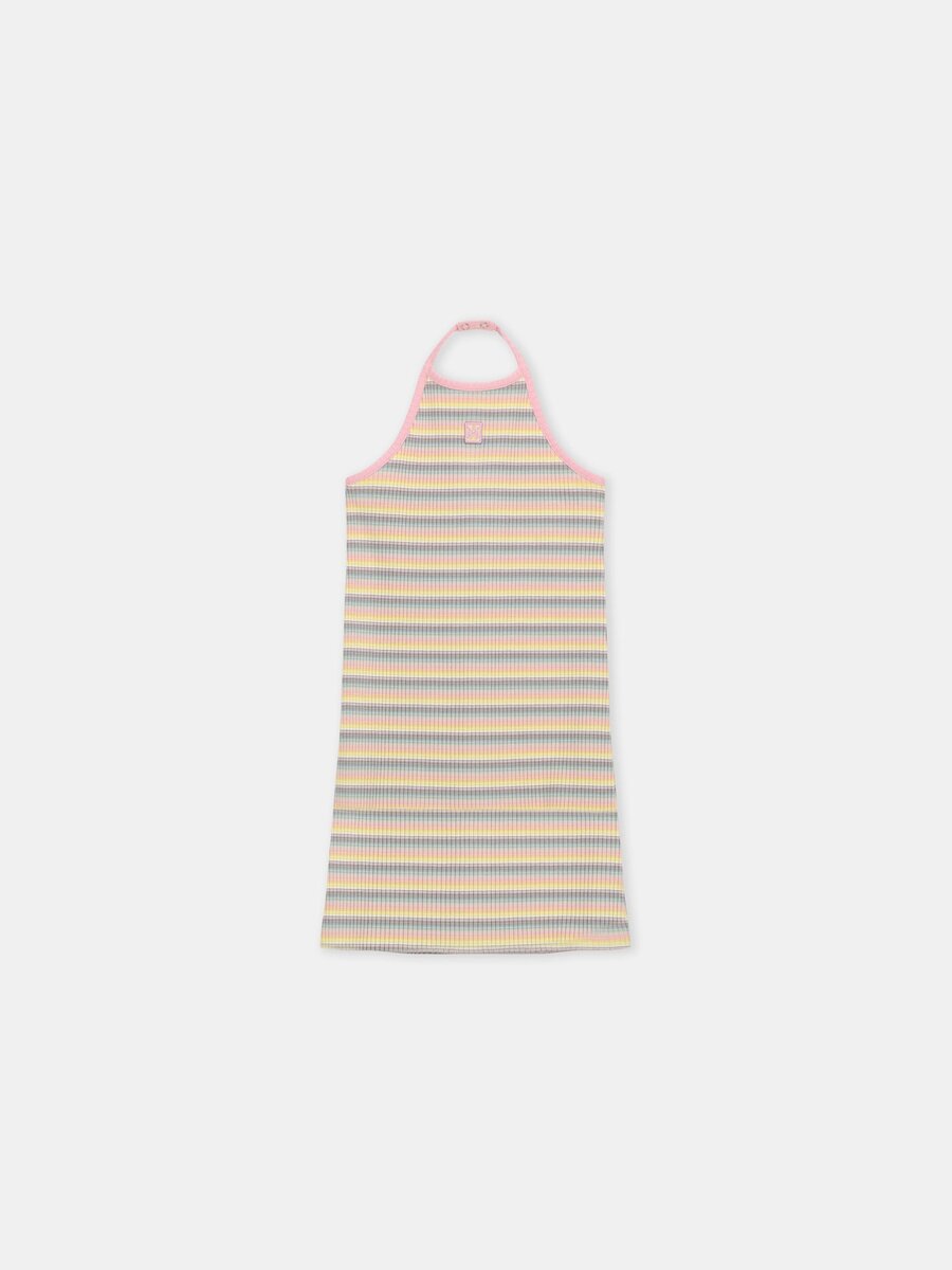 KIDS' MA STRIPE HALTER DRESS