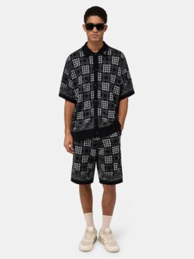 MA QUAD CHECK MESH KNIT SHIRT
