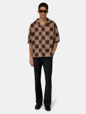 MA QUAD CHECKER OVERSIZED CAMP SHIRT