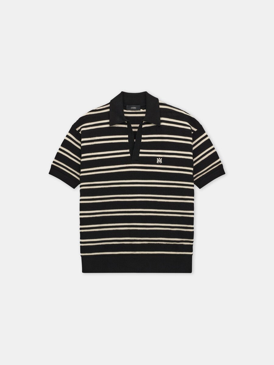 MA STRIPE KNIT SS POLO