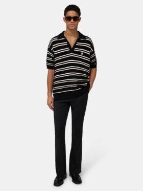 MA STRIPE KNIT SS POLO