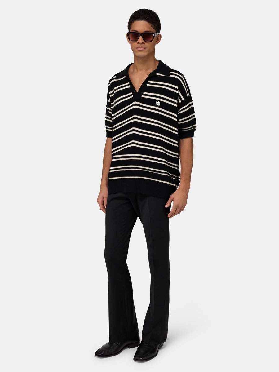 MA STRIPE KNIT SS POLO