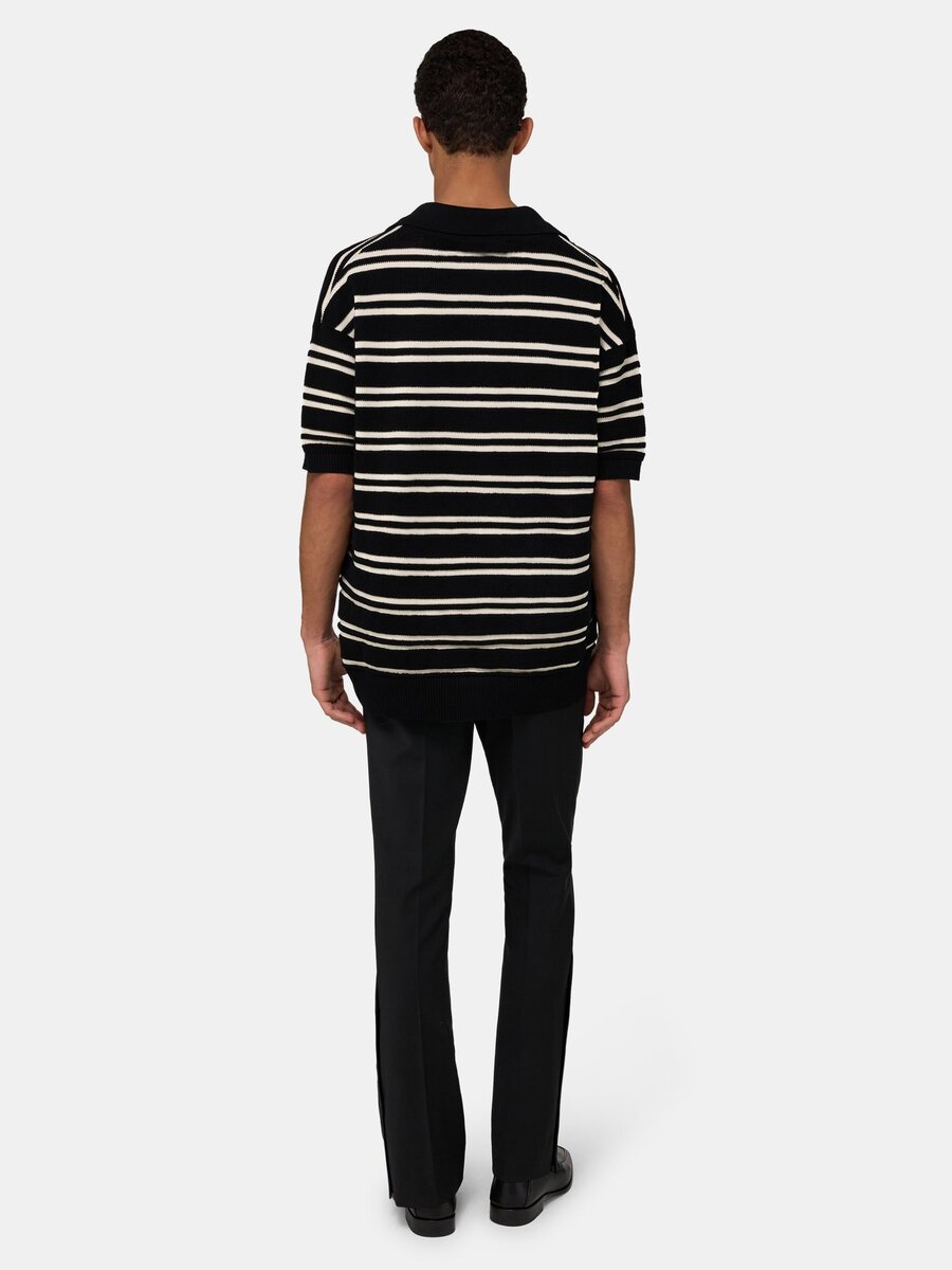 MA STRIPE KNIT SS POLO