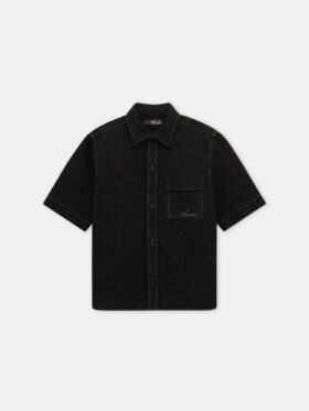 SCRIPT LINEN GD PKT SS SHIRT