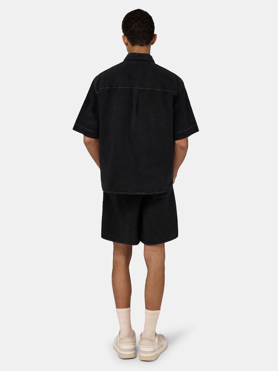 SCRIPT LINEN GD PKT SS SHIRT