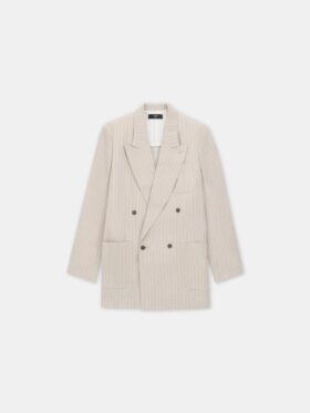 STRIPED DOUBLE-BREASTED BLAZER