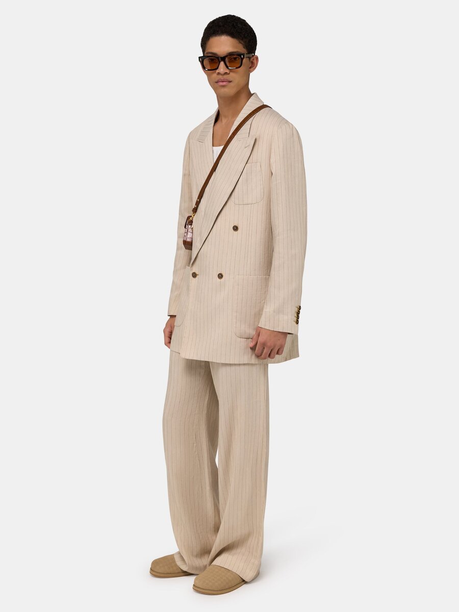 STRIPED DOUBLE-BREASTED BLAZER
