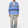 STRIPED OVERSIZED LONG SLEEVE POLO