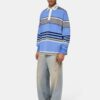 STRIPED OVERSIZED LONG SLEEVE POLO