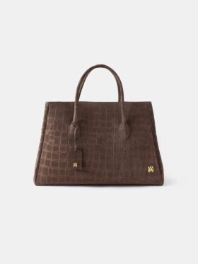 SUEDE CROC HONEY 50 TOTE
