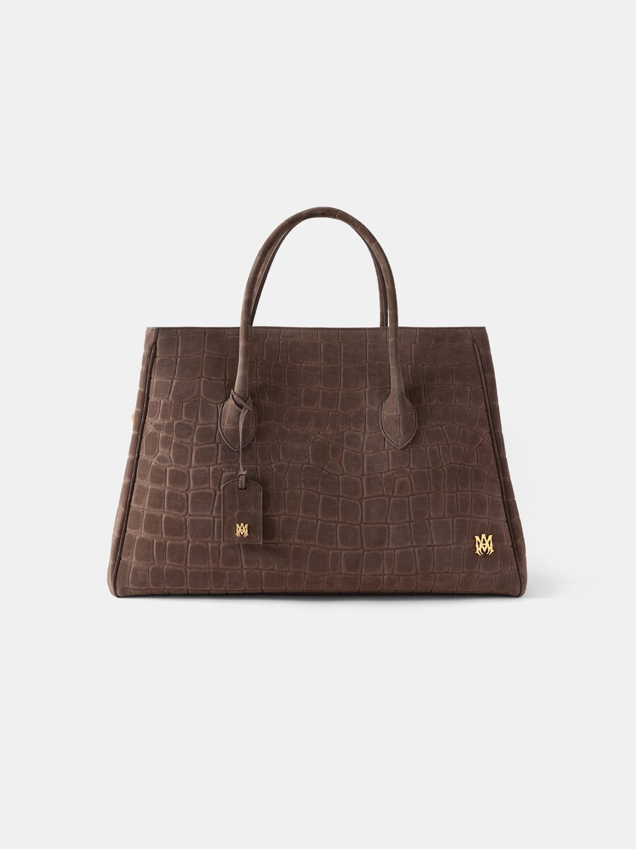 SUEDE CROC HONEY 50 TOTE