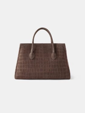 SUEDE CROC HONEY 50 TOTE