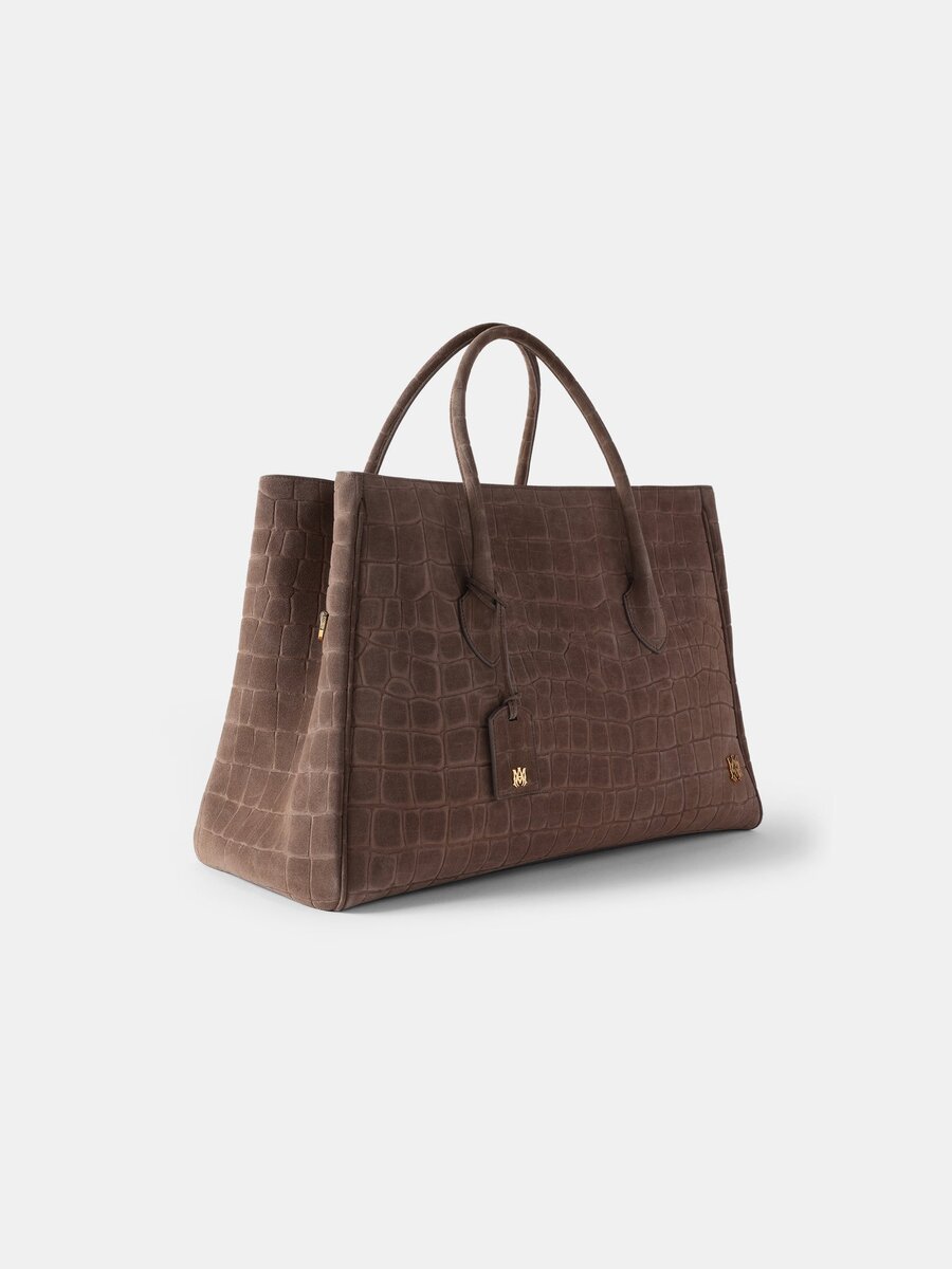 SUEDE CROC HONEY 50 TOTE