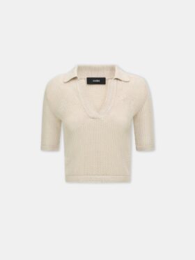 WOMEN'S AMIRI CROCHET MESH POLO
