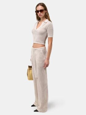WOMEN’S AMIRI CROCHET MESH POLO