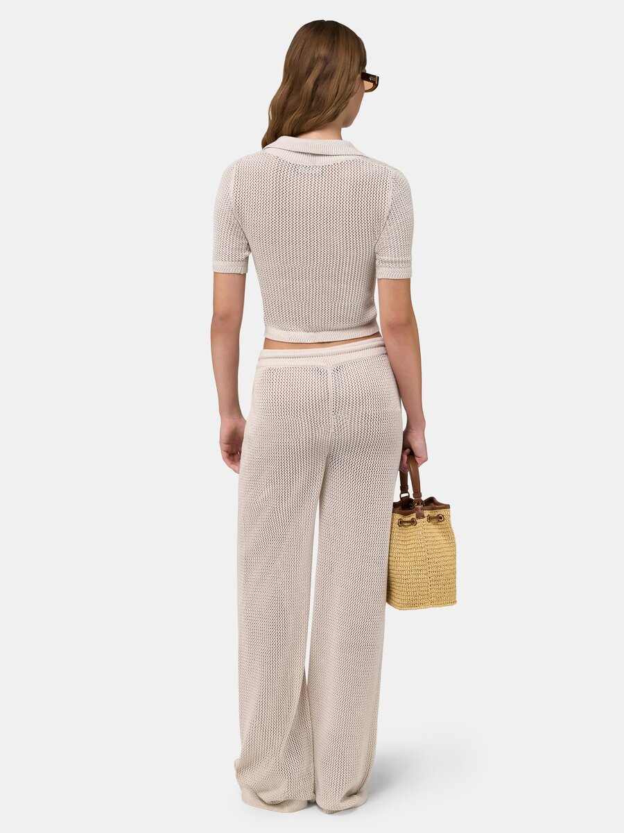 WOMEN'S AMIRI CROCHET MESH POLO