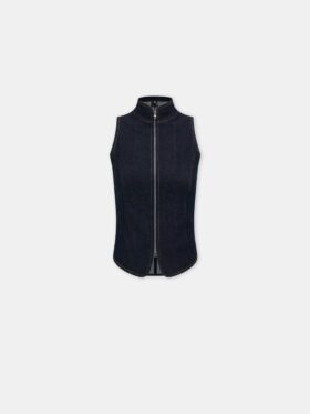WOMEN'S AMIRI RAW DENM ZIP TOP