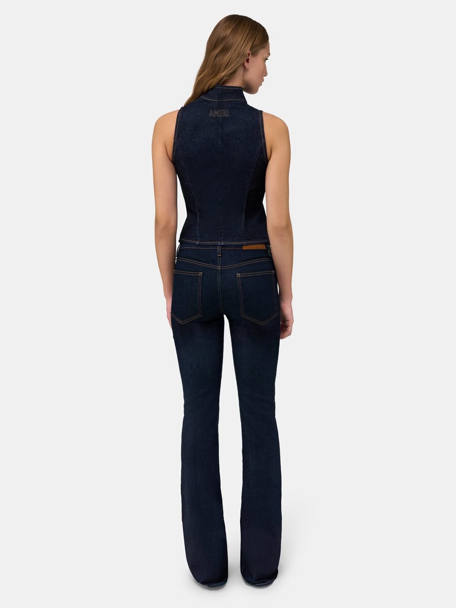 WOMEN'S AMIRI RAW DENM ZIP TOP