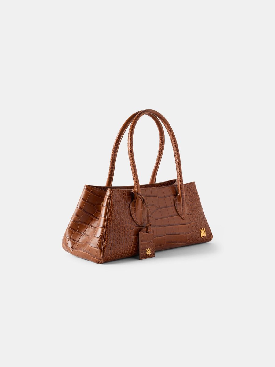 WOMEN'S EMBOSSED CROC HONEY 40 SHOULDER