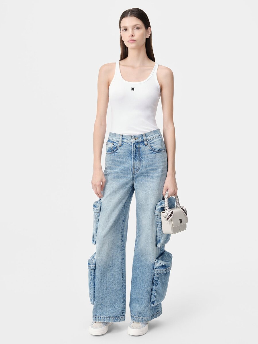 WOMEN'S MA EMBROIDERED RIBBED TANK