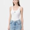 WOMEN'S MA EMBROIDERED RIBBED TANK