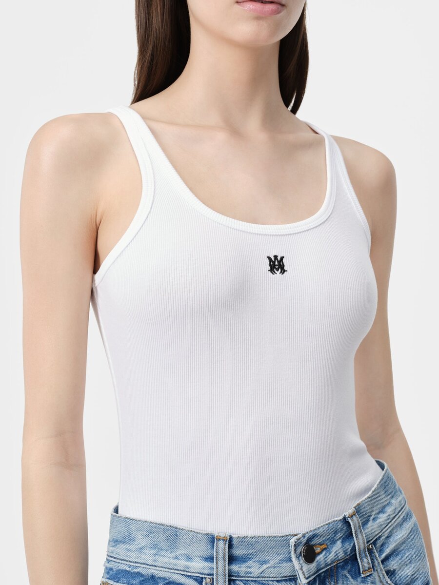 WOMEN'S MA EMBROIDERED RIBBED TANK