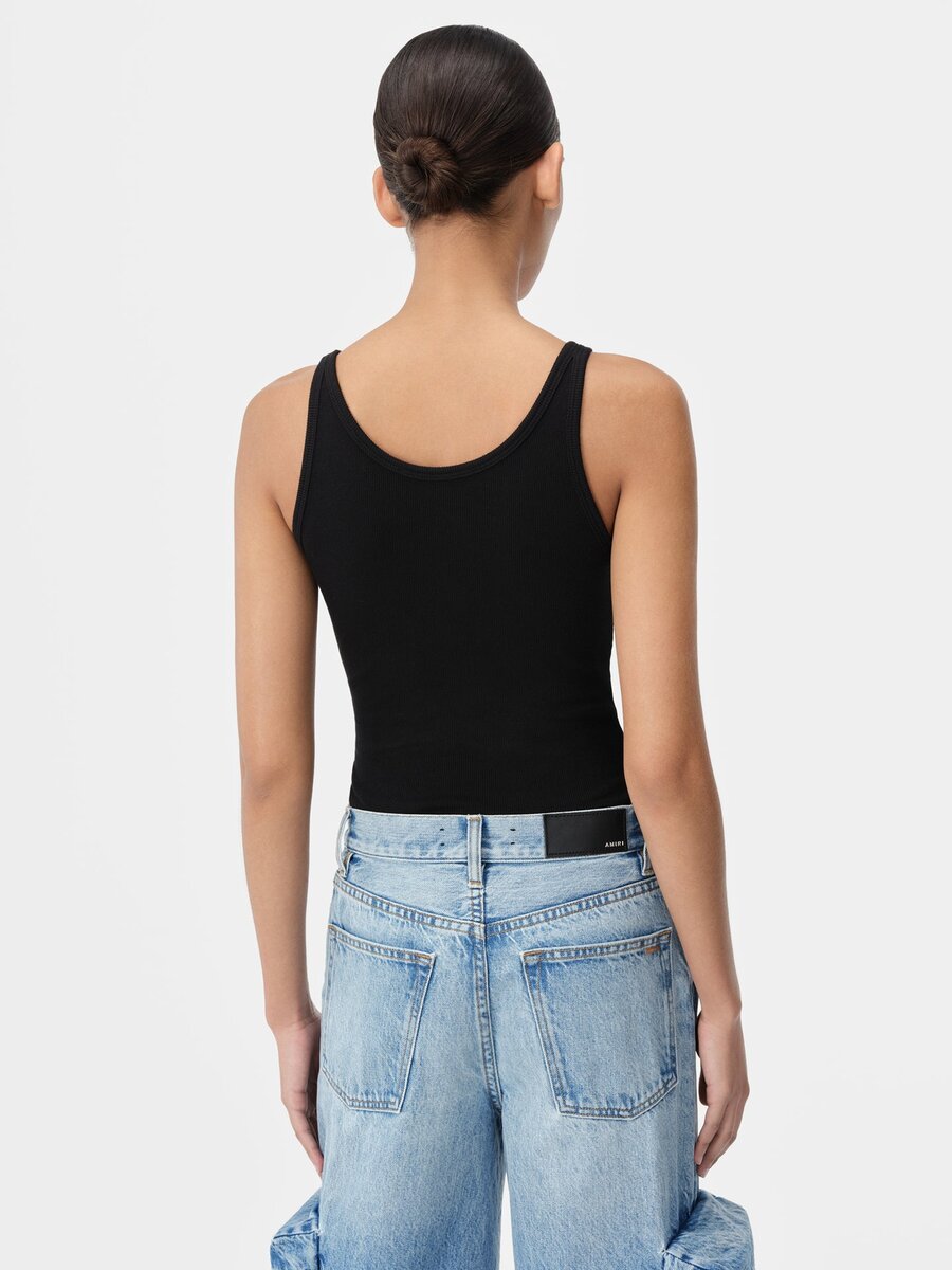 WOMEN'S MA EMBROIDERED RIBBED TANK
