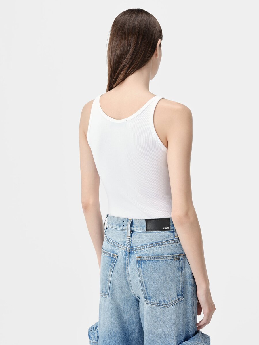 WOMEN'S MA EMBROIDERED RIBBED TANK