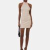 WOMEN'S MA STRIPED HALTER MINI DRESS