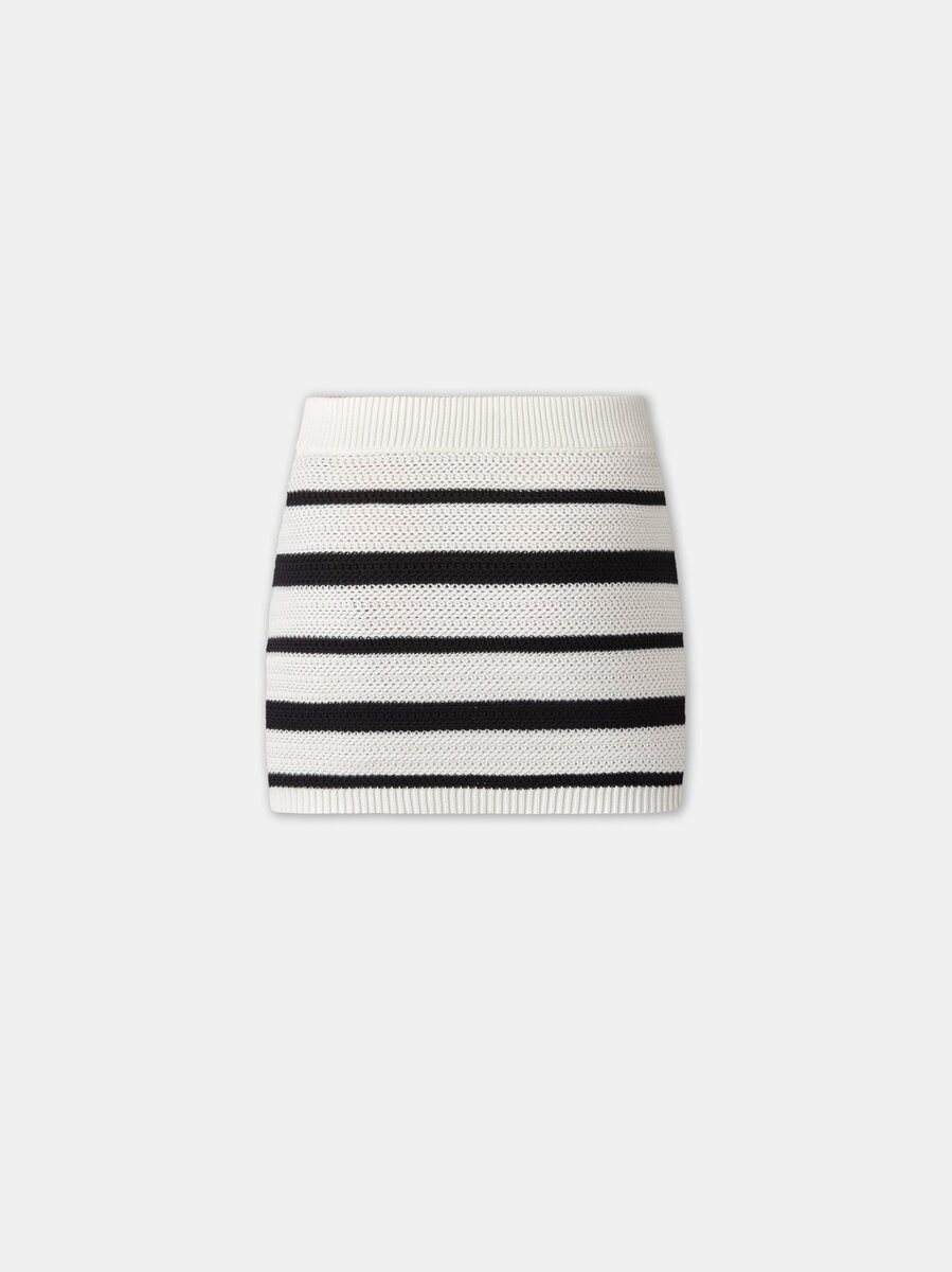 WOMEN'S MA STRIPED MINI SKIRT