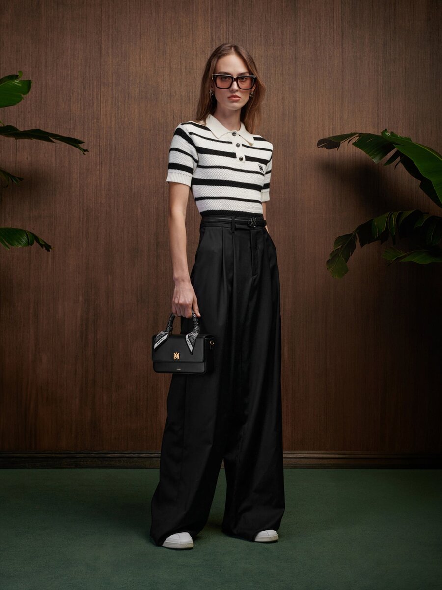 WOMEN'S MA STRIPED POLO