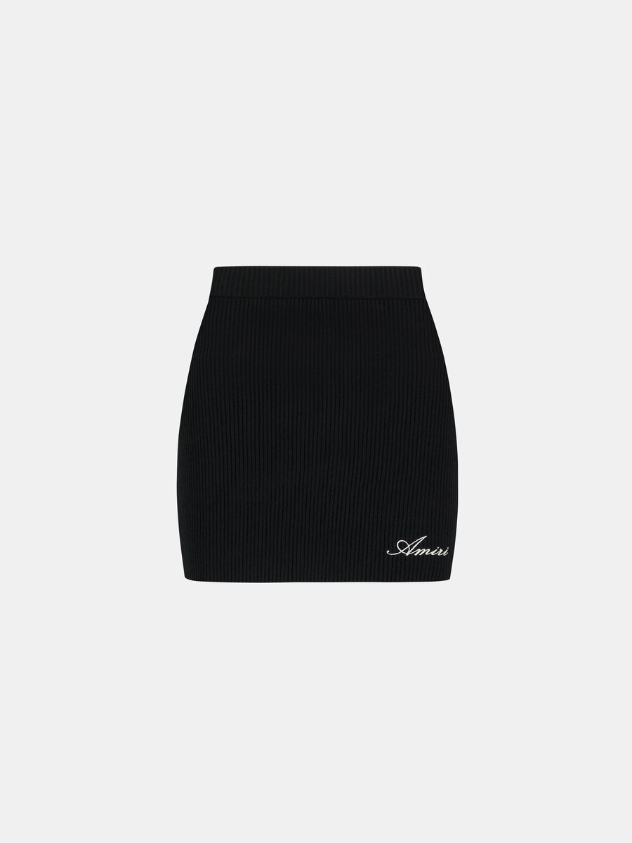 WOMEN'S SCRIPT RIB KNIT MINI SKIRT