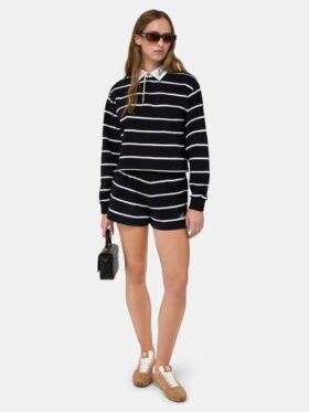 WOMEN’S STRIPED LONG SLEEVE POLO